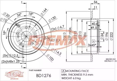 Тормозной диск FREMAX BD-1276