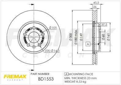 Тормозной диск FREMAX BD-1553