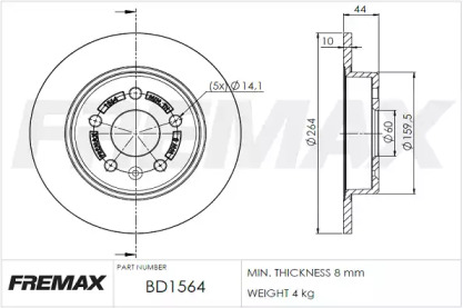 Тормозной диск FREMAX BD-1564