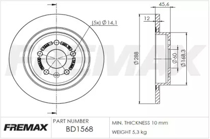 Тормозной диск FREMAX BD-1568