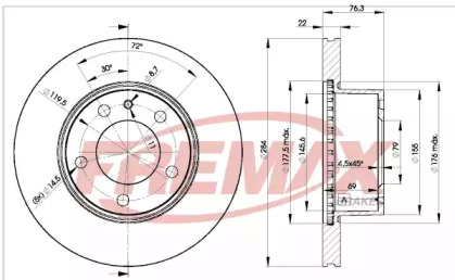 Тормозной диск FREMAX BD-1656