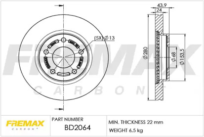 Тормозной диск FREMAX BD-2064