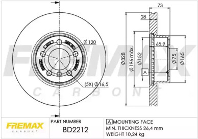 Тормозной диск FREMAX BD-2212