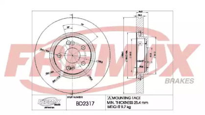 Тормозной диск FREMAX BD-2317