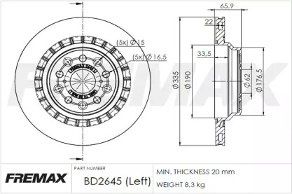 Тормозной диск FREMAX BD-2645