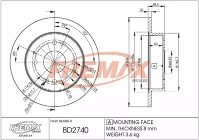 Тормозной диск FREMAX BD-2740