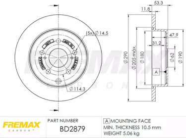 Тормозной диск FREMAX BD-2879