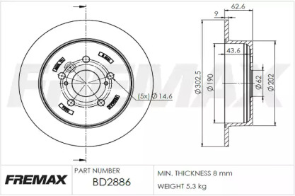 Тормозной диск FREMAX BD-2886