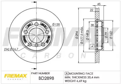 Тормозной диск FREMAX BD-2898