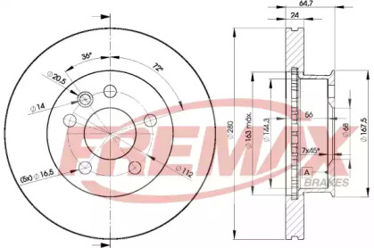 Тормозной диск FREMAX BD-3014