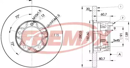 Тормозной диск FREMAX BD-3017