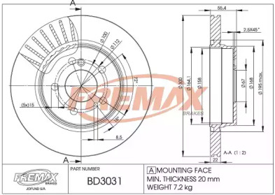 Тормозной диск FREMAX BD-3031