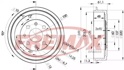 Тормозный барабан FREMAX BD-3042