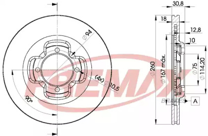 Тормозной диск FREMAX BD-3262