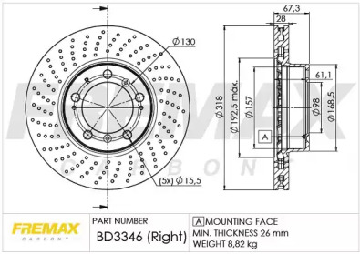 Тормозной диск FREMAX BD-3346