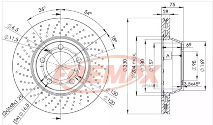 Тормозной диск FREMAX BD-3350