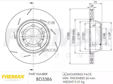 Тормозной диск FREMAX BD-3386