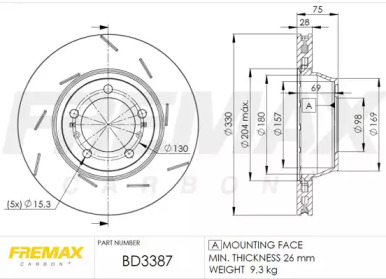 Тормозной диск FREMAX BD-3387