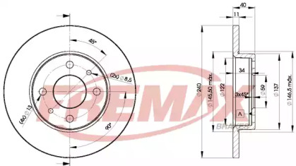 Тормозной диск FREMAX BD-3465