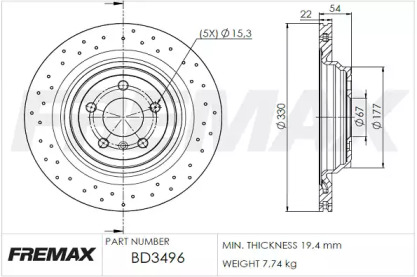 Тормозной диск FREMAX BD-3496