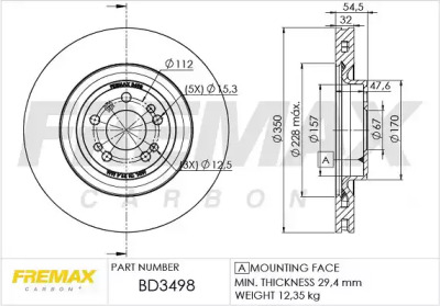 Тормозной диск FREMAX BD-3498