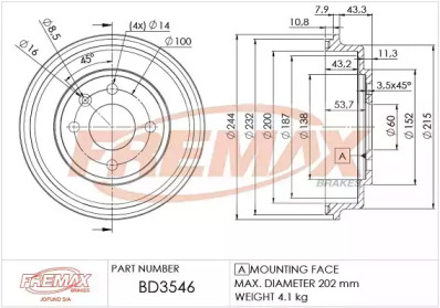 Тормозный барабан FREMAX BD-3546