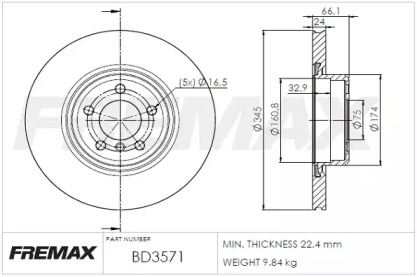 Тормозной диск FREMAX BD-3571