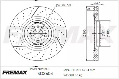 Тормозной диск FREMAX BD-3604