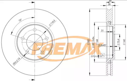 Тормозной диск FREMAX BD-3918