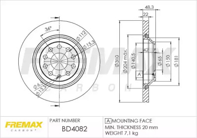 Тормозной диск FREMAX BD-4082