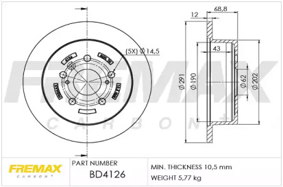 Тормозной диск FREMAX BD-4126