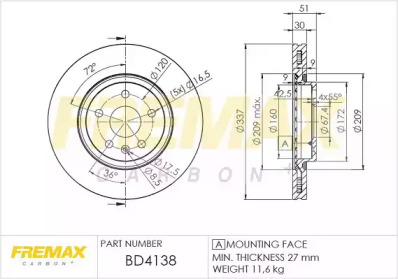 Тормозной диск FREMAX BD-4138