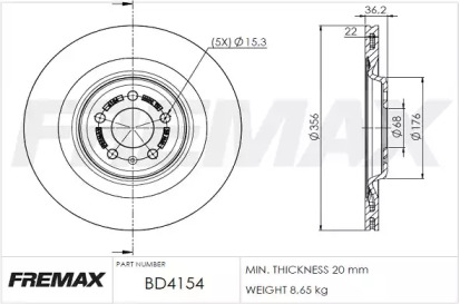 Тормозной диск FREMAX BD-4154