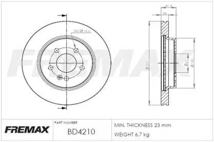 Тормозной диск FREMAX BD-4210