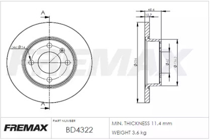 Тормозной диск FREMAX BD-4322