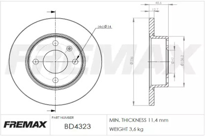 Тормозной диск FREMAX BD-4323