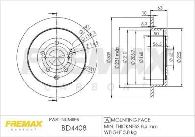 Тормозной диск FREMAX BD-4408