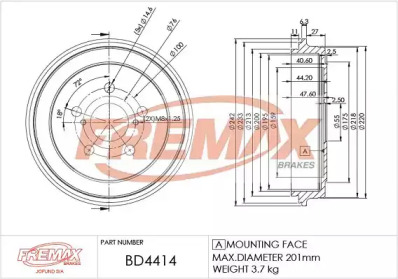 Тормозный барабан FREMAX BD-4414