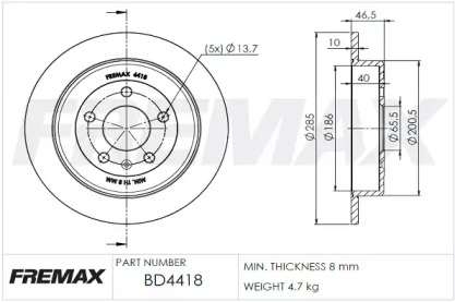 Тормозной диск FREMAX BD-4418