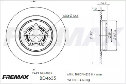 Тормозной диск FREMAX BD-4635