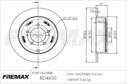 Тормозной диск FREMAX BD-4650