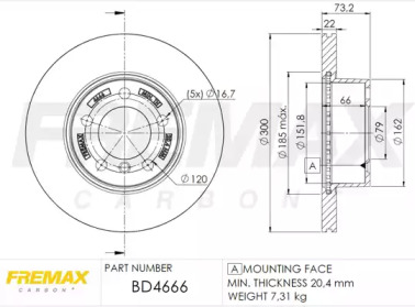 Тормозной диск FREMAX BD-4666