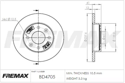 Тормозной диск FREMAX BD-4705