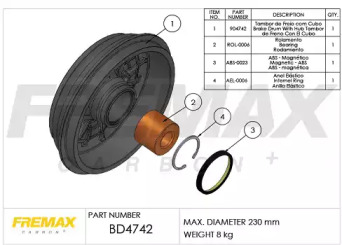 Тормозный барабан FREMAX BD-4742