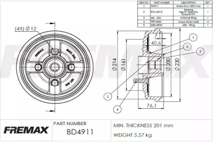 Тормозный барабан FREMAX BD-4911