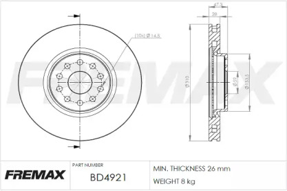 Тормозной диск FREMAX BD-4921