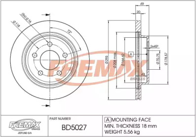 Тормозной диск FREMAX BD-5027