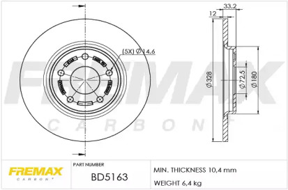 Тормозной диск FREMAX BD-5163