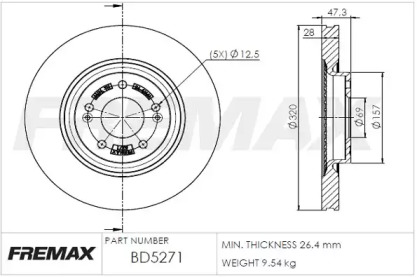 Тормозной диск FREMAX BD-5271