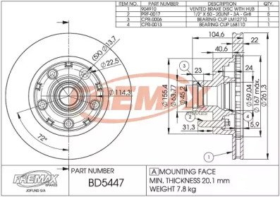 Тормозной диск FREMAX BD-5447